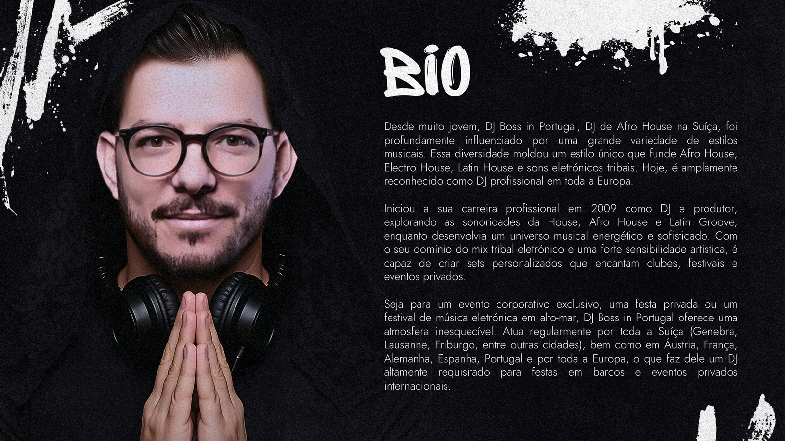 DJ Boss in Portugal, DJ e produtor de música eletrônica na europa. Criamos eventos únicos com energia, ritmo e experiências inesquecíveis.